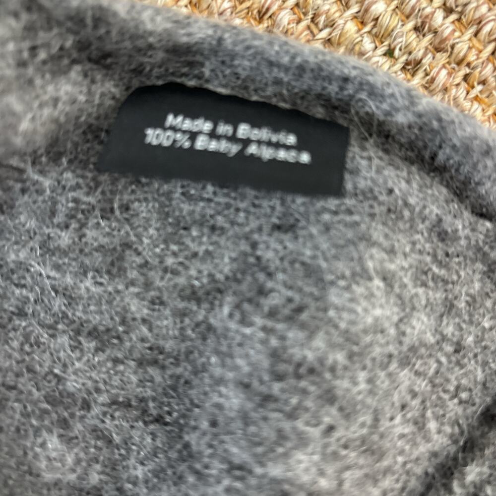 Ella Ember 100% Baby Alpaca Poncho Women's Large Gray - Picture 4 of 7